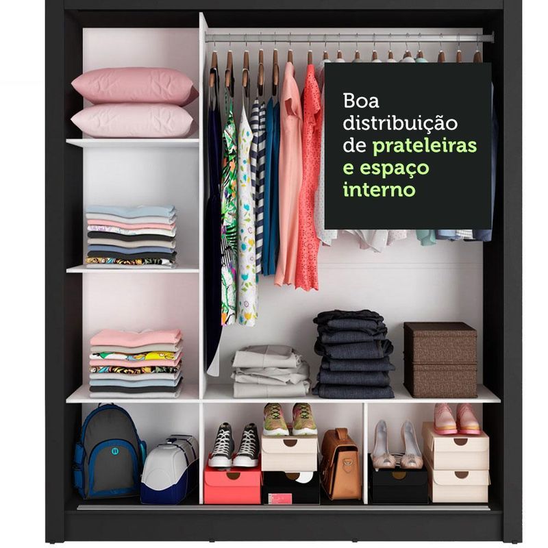 Guarda roupa casal madesa mônaco 3 portas de correr com espelhos