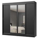Guarda-roupa casal madesa austin 4 portas de correr com espelhos 3 gavetas