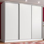 Guarda roupa juvenil 100% mdf madesa kevin 3 portas de correr - branco
