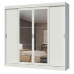 Guarda-roupa casal madesa austin 4 portas de correr com espelhos 3 gavetas