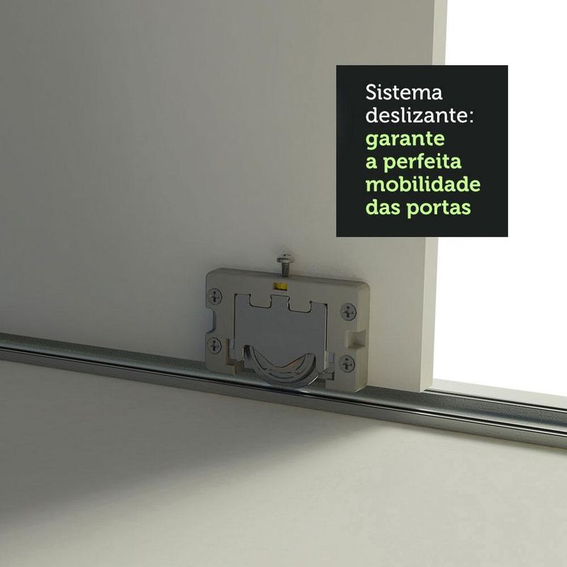 Guarda-roupa casal madesa austin 4 portas de correr com espelhos 3 gavetas