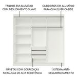 Guarda-roupa casal madesa austin 4 portas de correr com espelhos 3 gavetas
