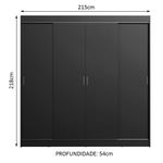 Guarda-roupa casal madesa austin 4 portas de correr 3 gavetas