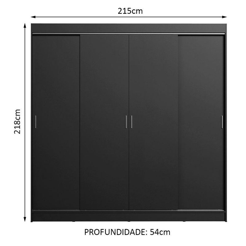 Guarda-roupa casal madesa austin 4 portas de correr 3 gavetas