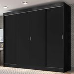 Guarda-roupa casal madesa austin 4 portas de correr 3 gavetas