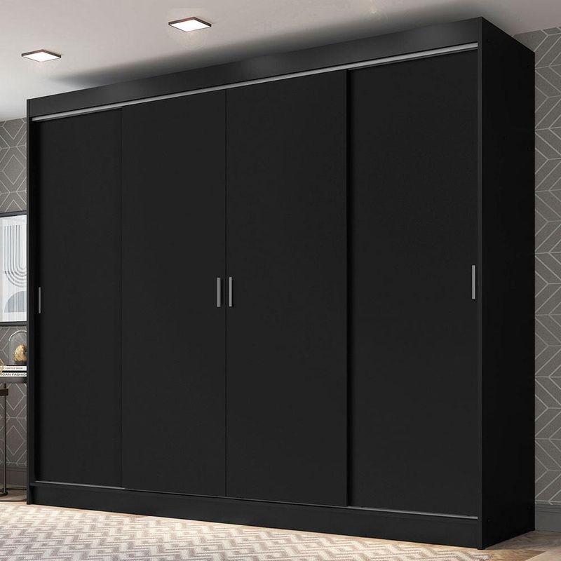 Guarda-roupa casal madesa austin 4 portas de correr 3 gavetas