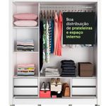 Guarda roupa casal madesa lyon plus 3 portas de correr com espelho 4 gavetas com pés
