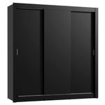 Guarda roupa casal madesa mônaco 3 portas de correr - preto