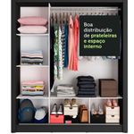 Guarda roupa casal madesa mônaco 3 portas de correr - preto