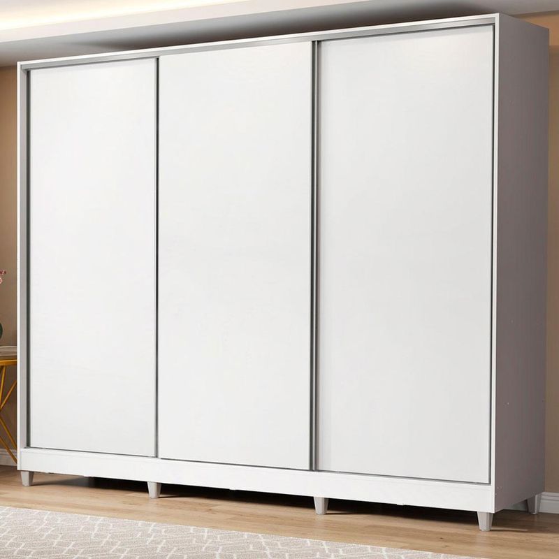 Guarda roupa casal madesa royale 100% mdf 3 portas de correr com pés