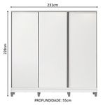 Guarda roupa casal madesa royale 100% mdf 3 portas de correr com pés