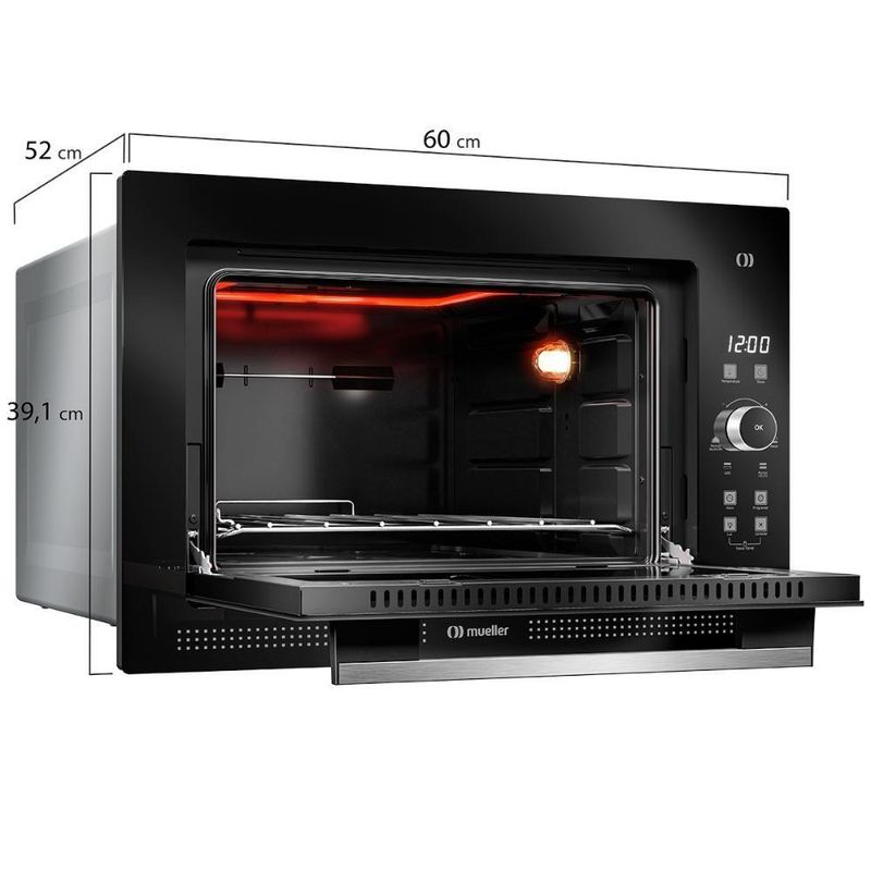 Forno Elétrico de Embutir Digital Mueller MFE50L 50L 1800W Preto 220V