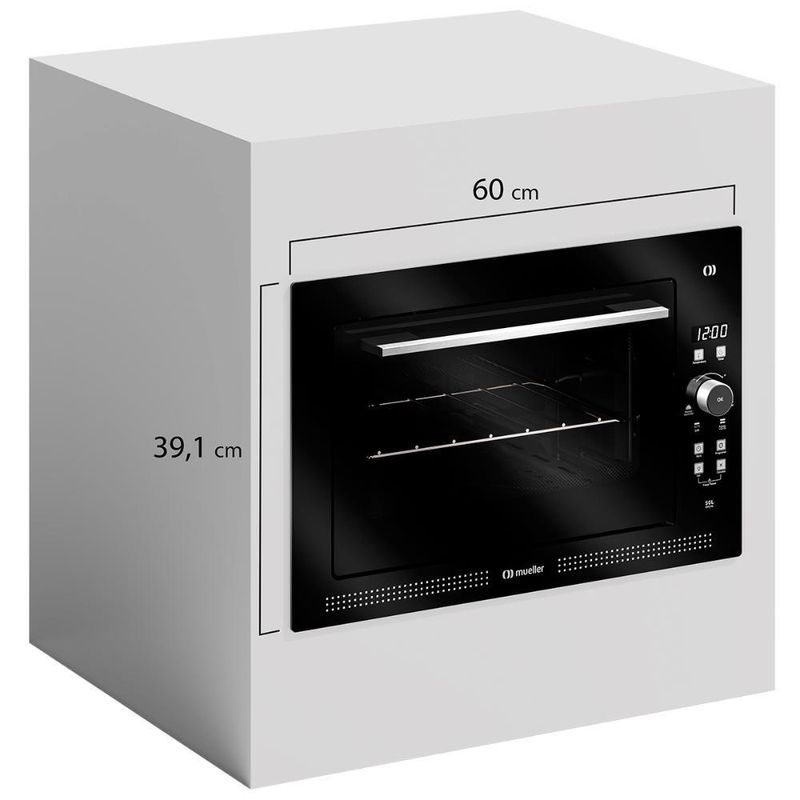 Forno Elétrico de Embutir Digital Mueller MFE50L 50L 1800W Preto 220V