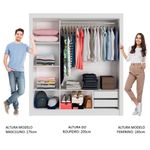 Guarda roupa casal madesa lyon 3 portas de correr com espelho 2 gavetas - branco