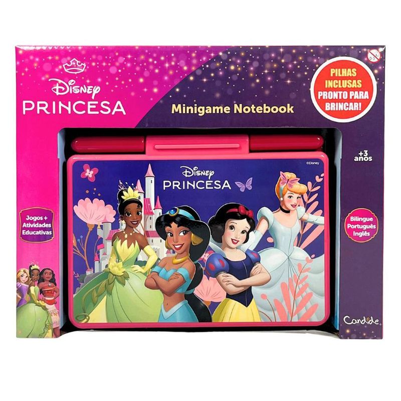 Laptop minigame notebook infantil bilíngue disney princesas