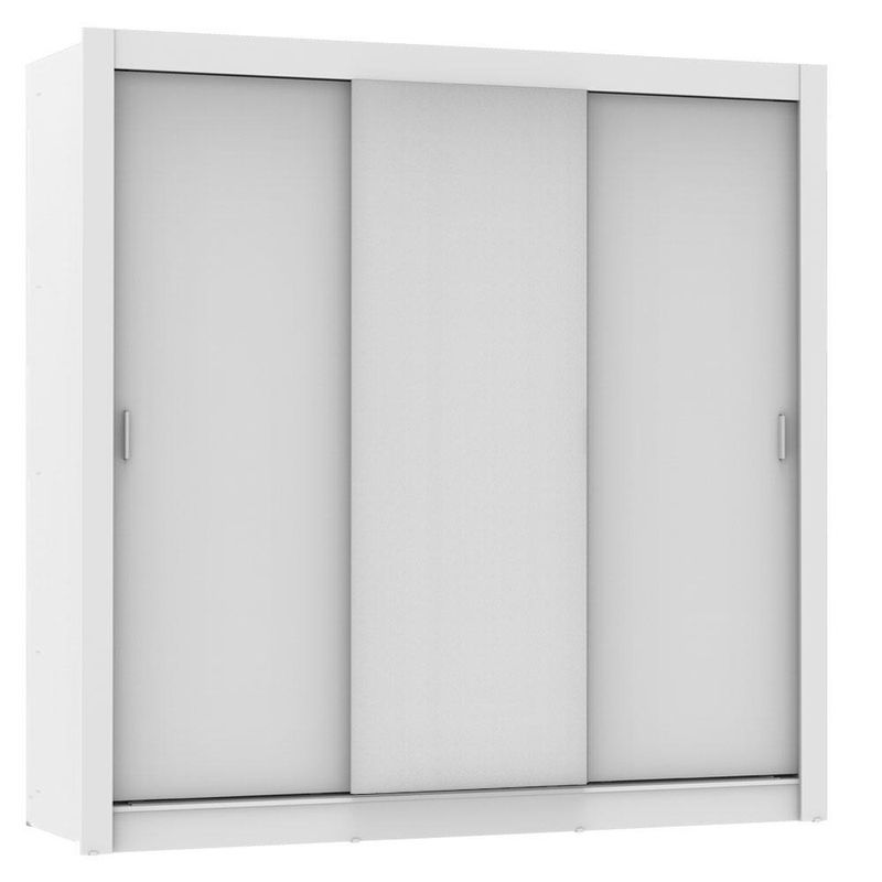 Guarda roupa casal madesa lyon plus 3 portas de correr 4 gavetas - branco
