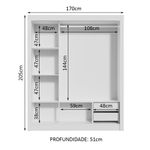 Guarda roupa casal madesa lyon 3 portas de correr 2 gavetas - branco
