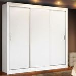 Guarda roupa casal madesa lyon 3 portas de correr 2 gavetas - branco