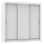 Guarda roupa casal madesa lyon 3 portas de correr 2 gavetas - branco