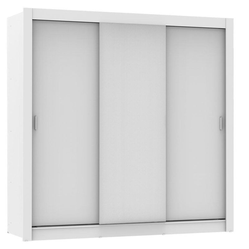 Guarda roupa casal madesa lyon 3 portas de correr 2 gavetas - branco