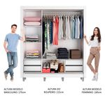Guarda roupa casal madesa lyon plus 3 portas de correr de espelho 4 gavetas com pés