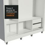 Guarda roupa casal madesa lyon 3 portas de correr de espelho 2 gavetas com pés