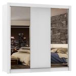 Guarda roupa casal madesa mônaco 3 portas de correr com espelhos