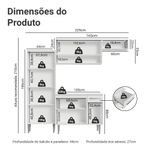 Armário de cozinha completa 229cm branco emilly madesa 18
