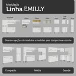 Armário de cozinha completa 229cm branco emilly madesa 18