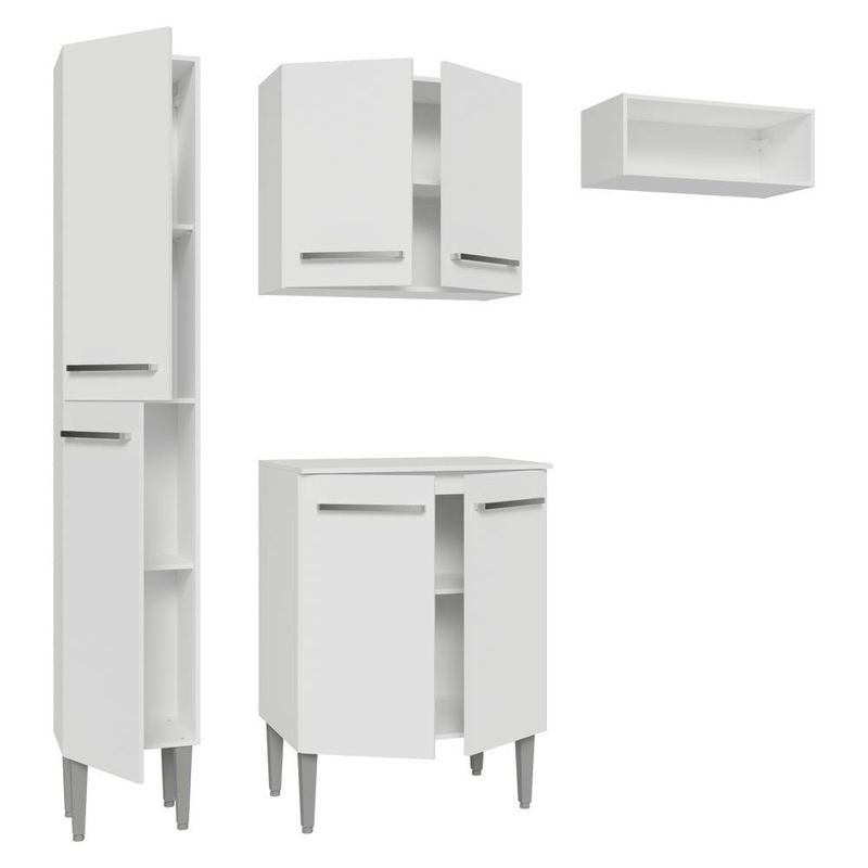 Armário de cozinha compacta 156cm emilly madesa branco 01