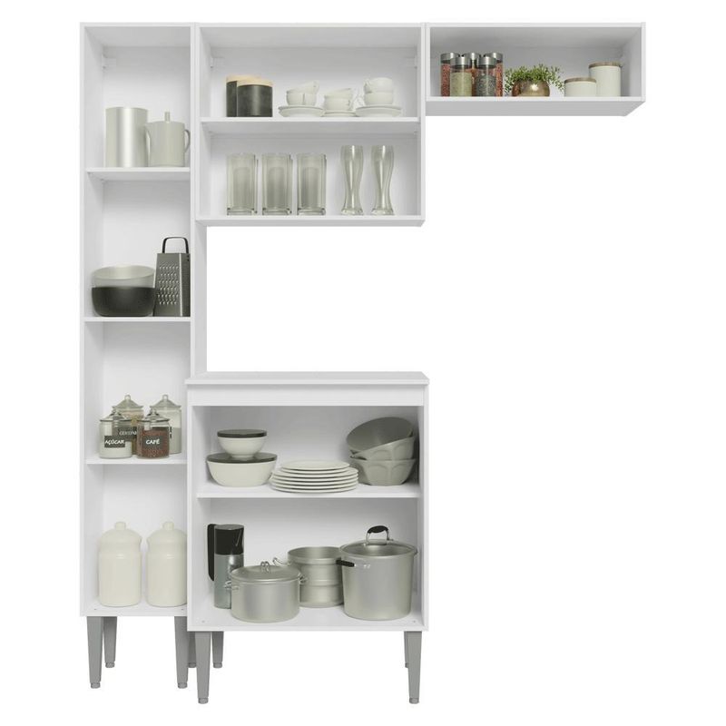 Armário de cozinha compacta 156cm emilly madesa branco 01