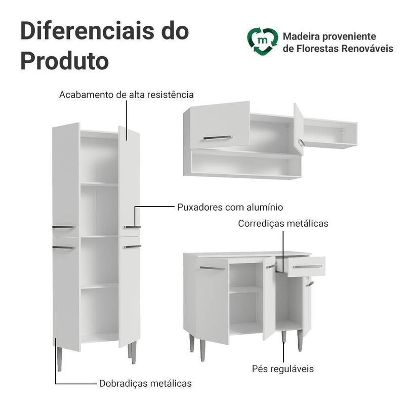 Armário de cozinha completa 229cm emilly madesa 18