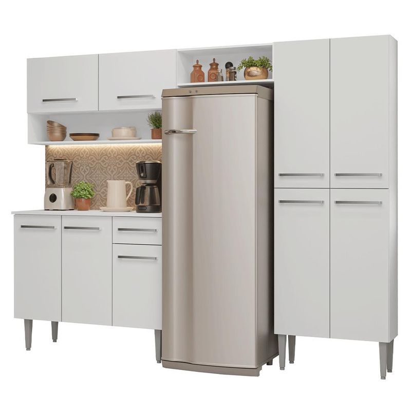Armário de cozinha completa 229cm branco emilly madesa 17