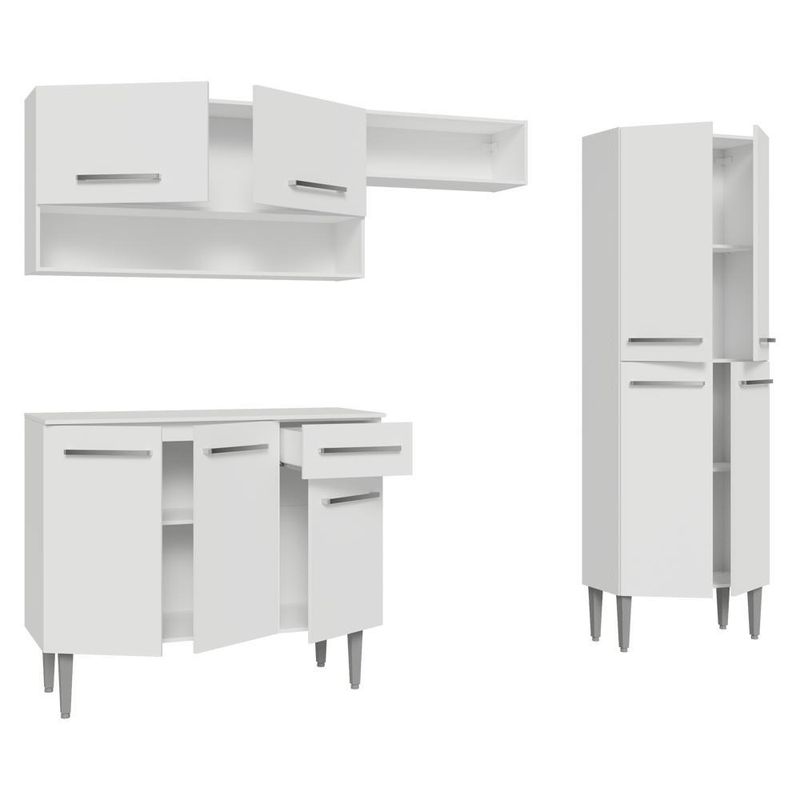 Armário de cozinha completa 229cm branco emilly madesa 17