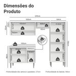 Armário de cozinha completa 229cm branco emilly madesa 17