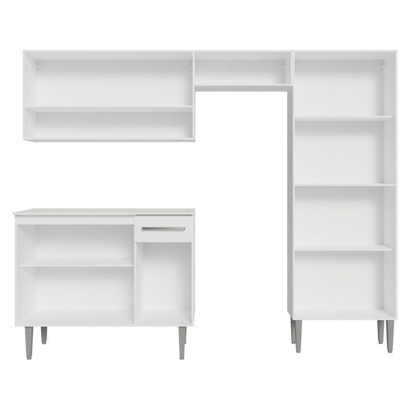 Armário de cozinha completa 229cm branco emilly madesa 17