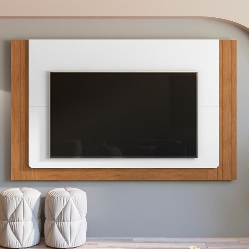 Painel Suspenso Roma 217cm Branco-cedro Para At?? 60? - Casa D Branco-cedro