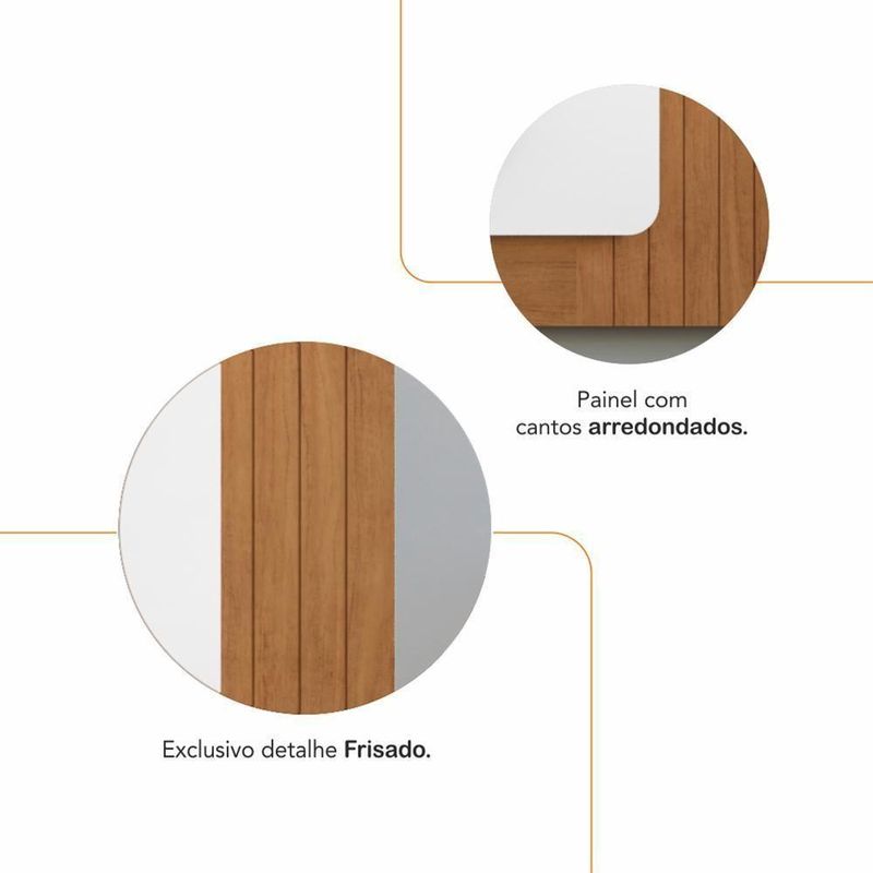 Painel Suspenso Roma 217cm Branco-cedro Para At?? 60? - Casa D Branco-cedro