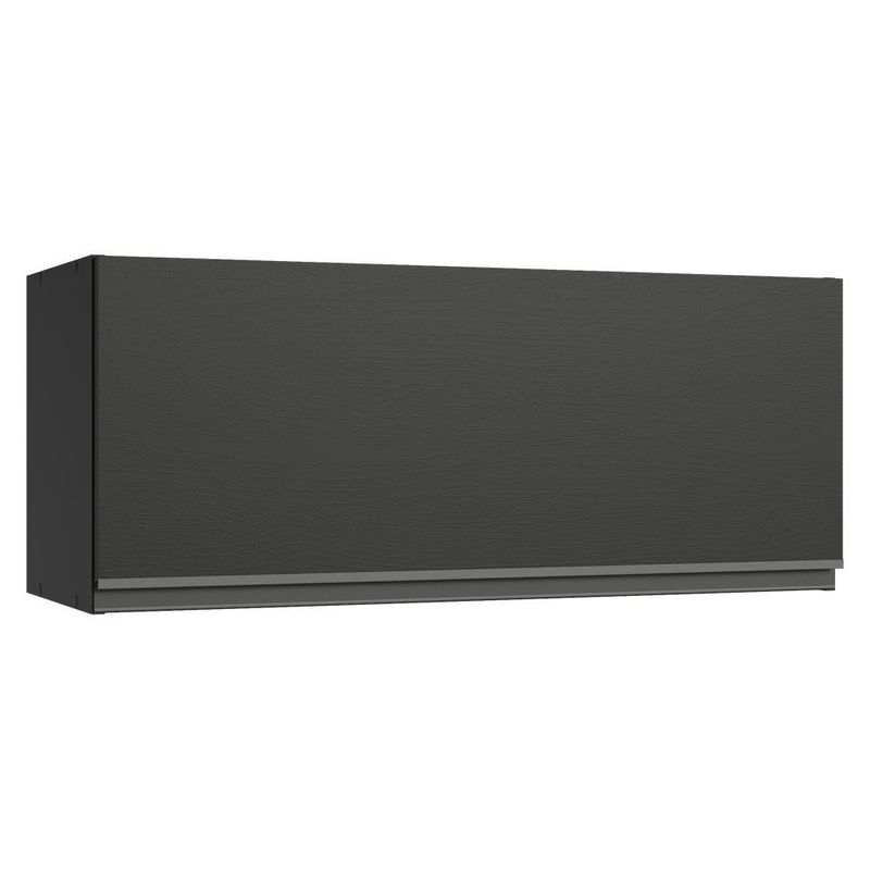 Arm??rio a??reo 80 cm 1 porta basculante preto nice madesa