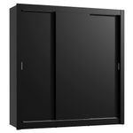 Guarda roupa casal madesa lyon 3 portas de correr 2 gavetas - preto