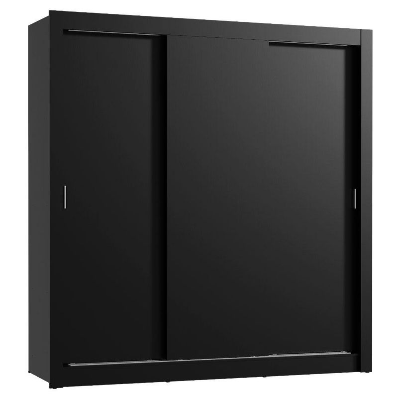 Guarda roupa casal madesa lyon 3 portas de correr 2 gavetas - preto