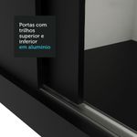 Guarda roupa casal madesa lyon 3 portas de correr 2 gavetas - preto
