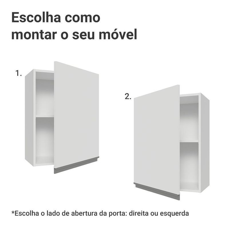 Arm??rio a??reo 50cm 1 porta branco glamy madesa