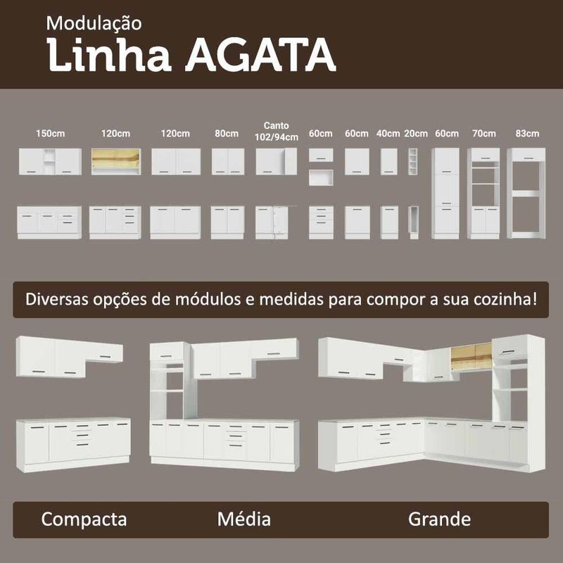 Arm??rio a??reo 100 cm 1 porta basculante branco agata madesa