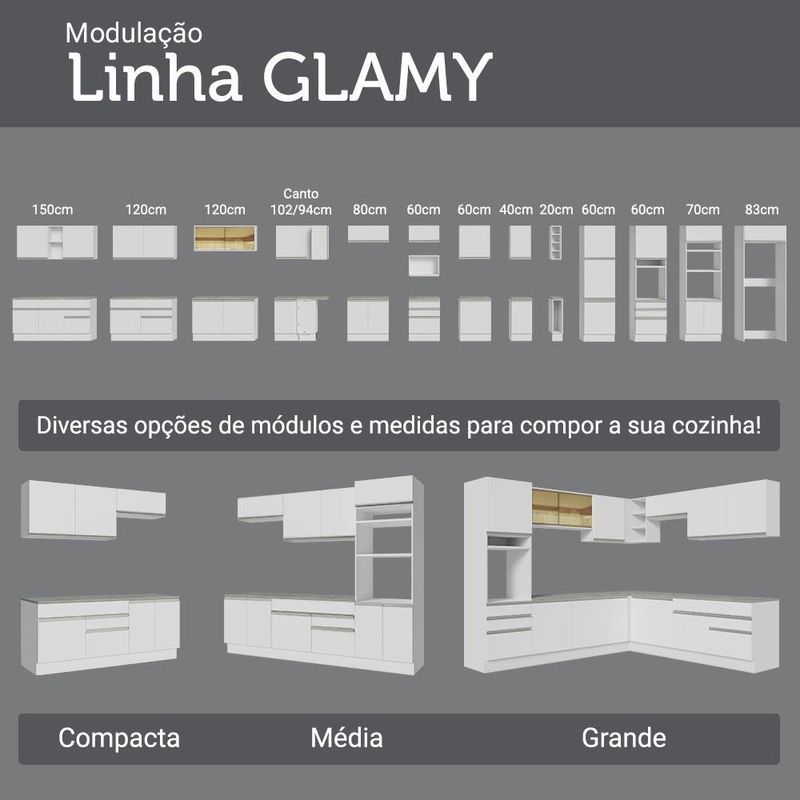 Arm??rio a??reo 100 cm 1 porta basculante branco glamy madesa