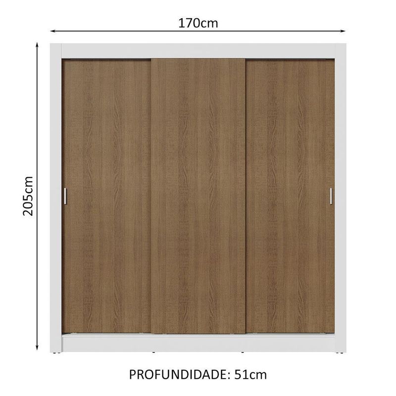 Guarda-roupa casal 3 portas de correr nobre madesa