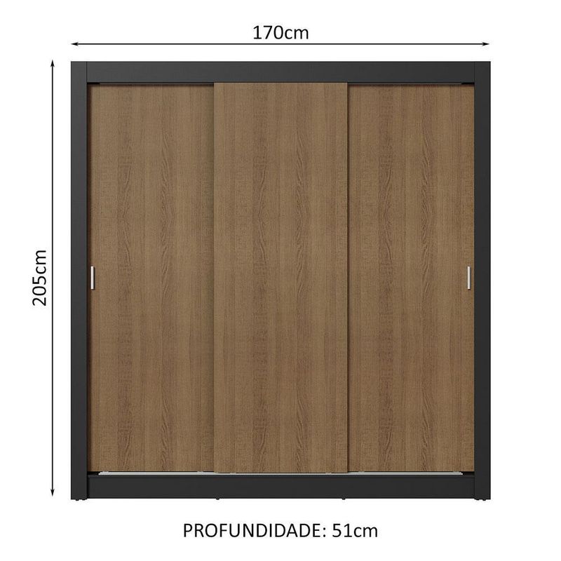 Guarda-roupa casal 3 portas de correr sublime madesa