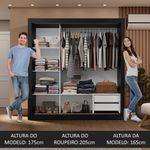 Guarda-roupa casal 3 portas de correr sublime madesa