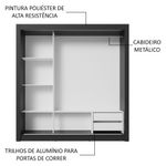 Guarda-roupa casal 3 portas de correr sublime madesa