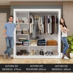 Guarda-roupa casal 3 portas de correr com espelho nobre madesa